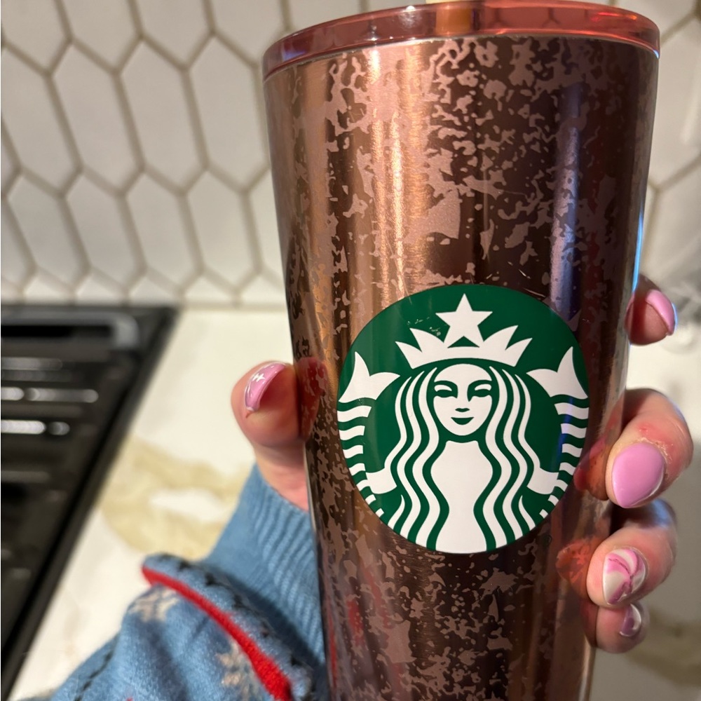 Rose Gold Starbucks Tumbler - EUC